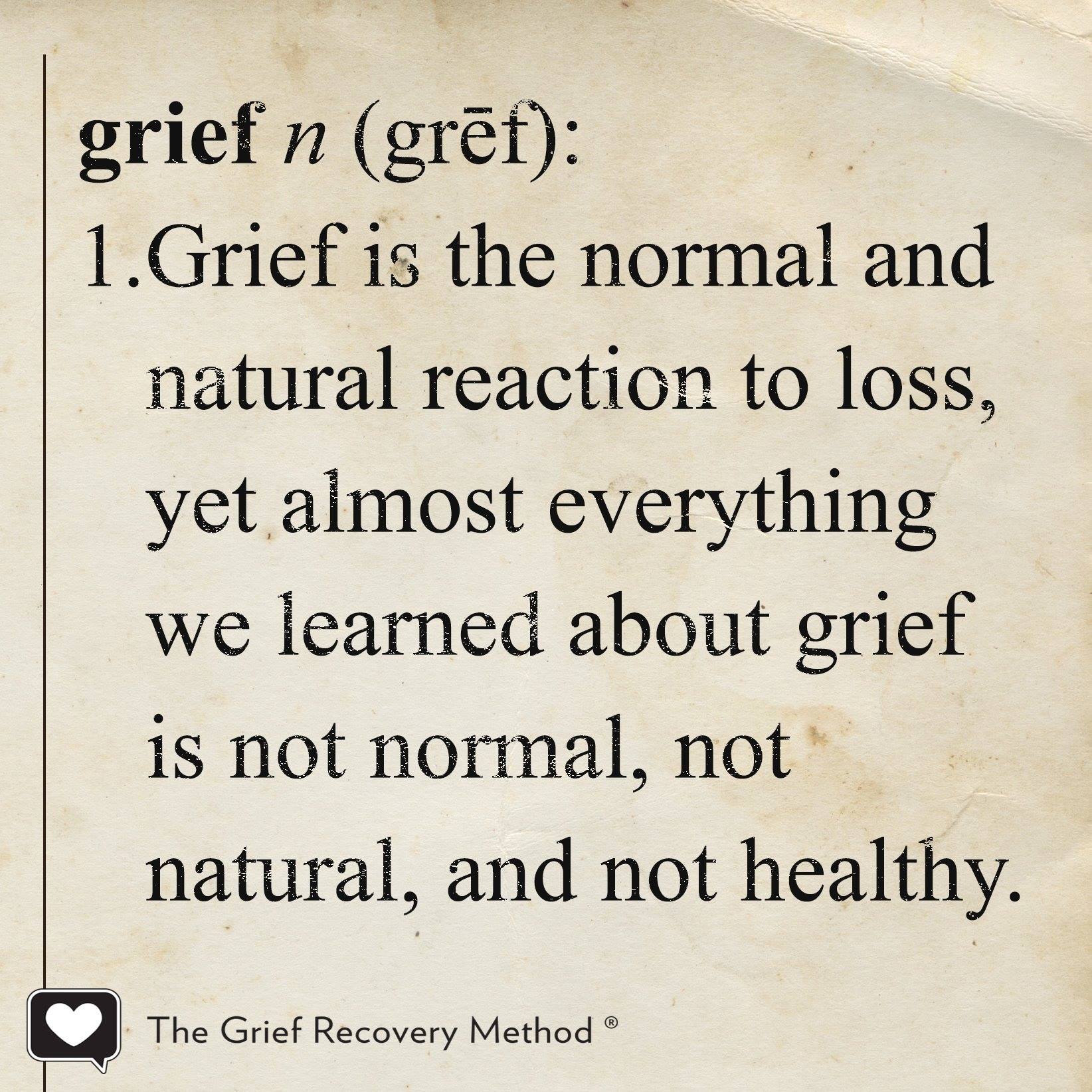 definition of grief normal and natural reaction to loss