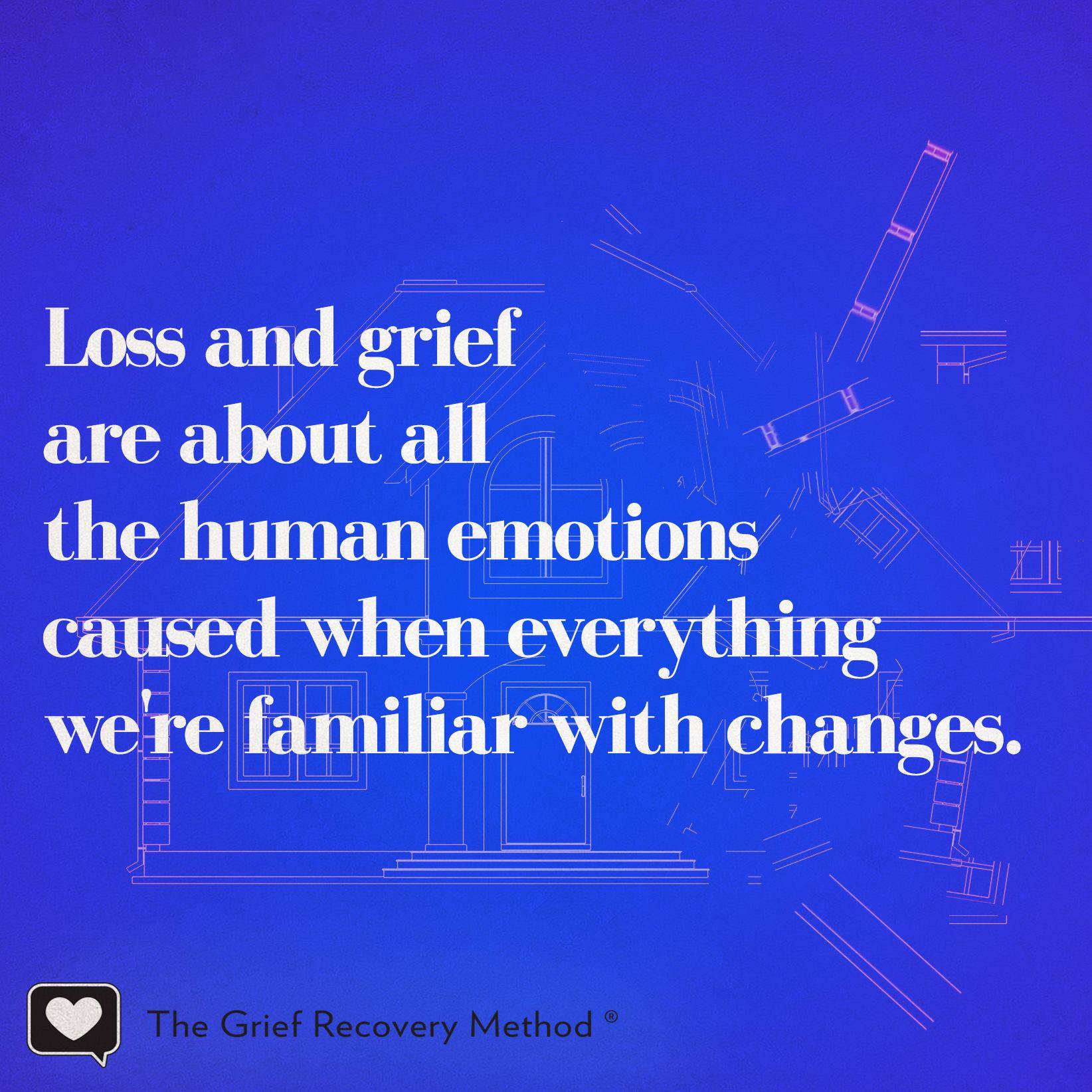 grief is normal and natural reaction to the end of or change in familiar pattern of behavior